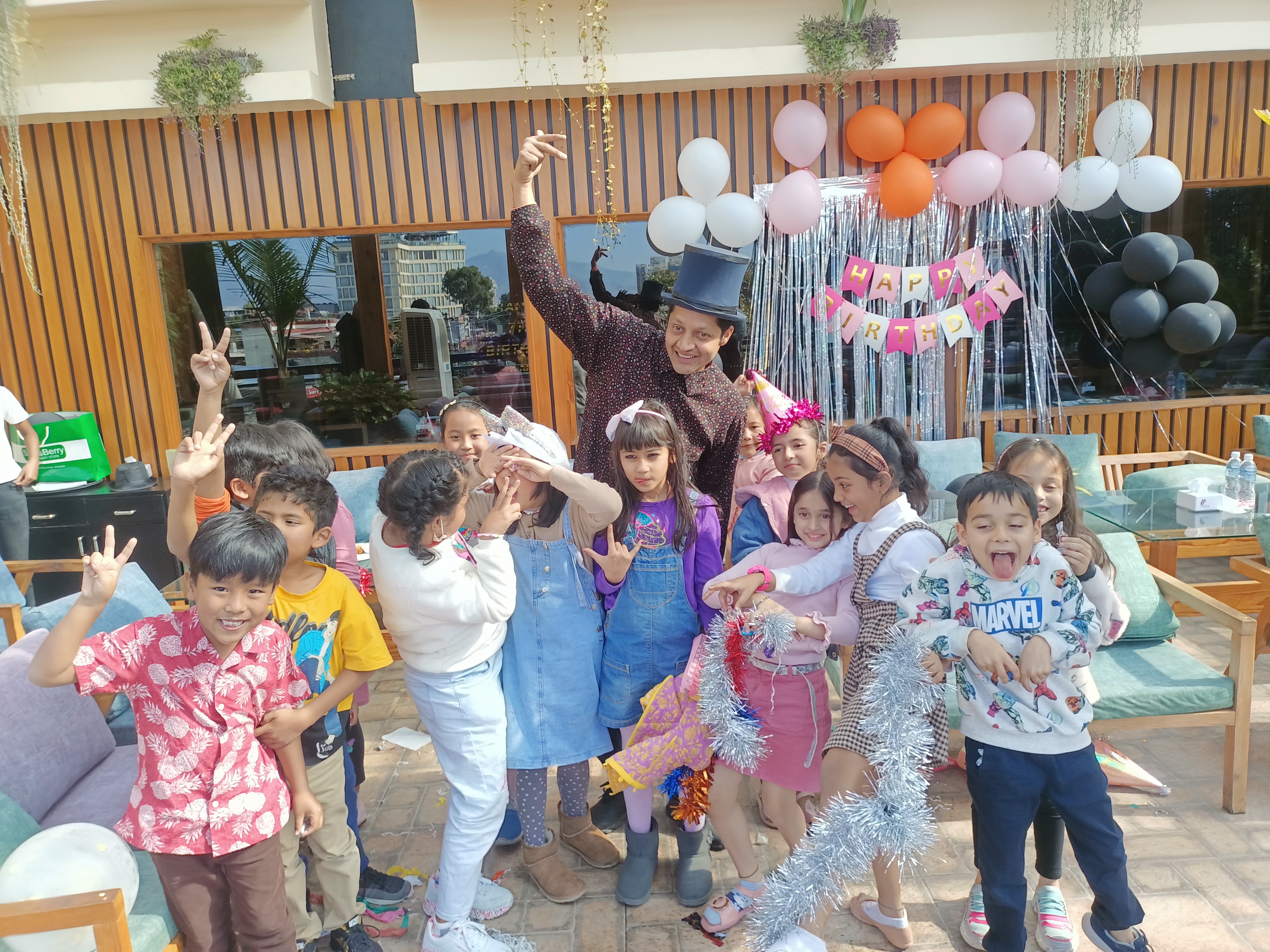 Birthday magic show with children