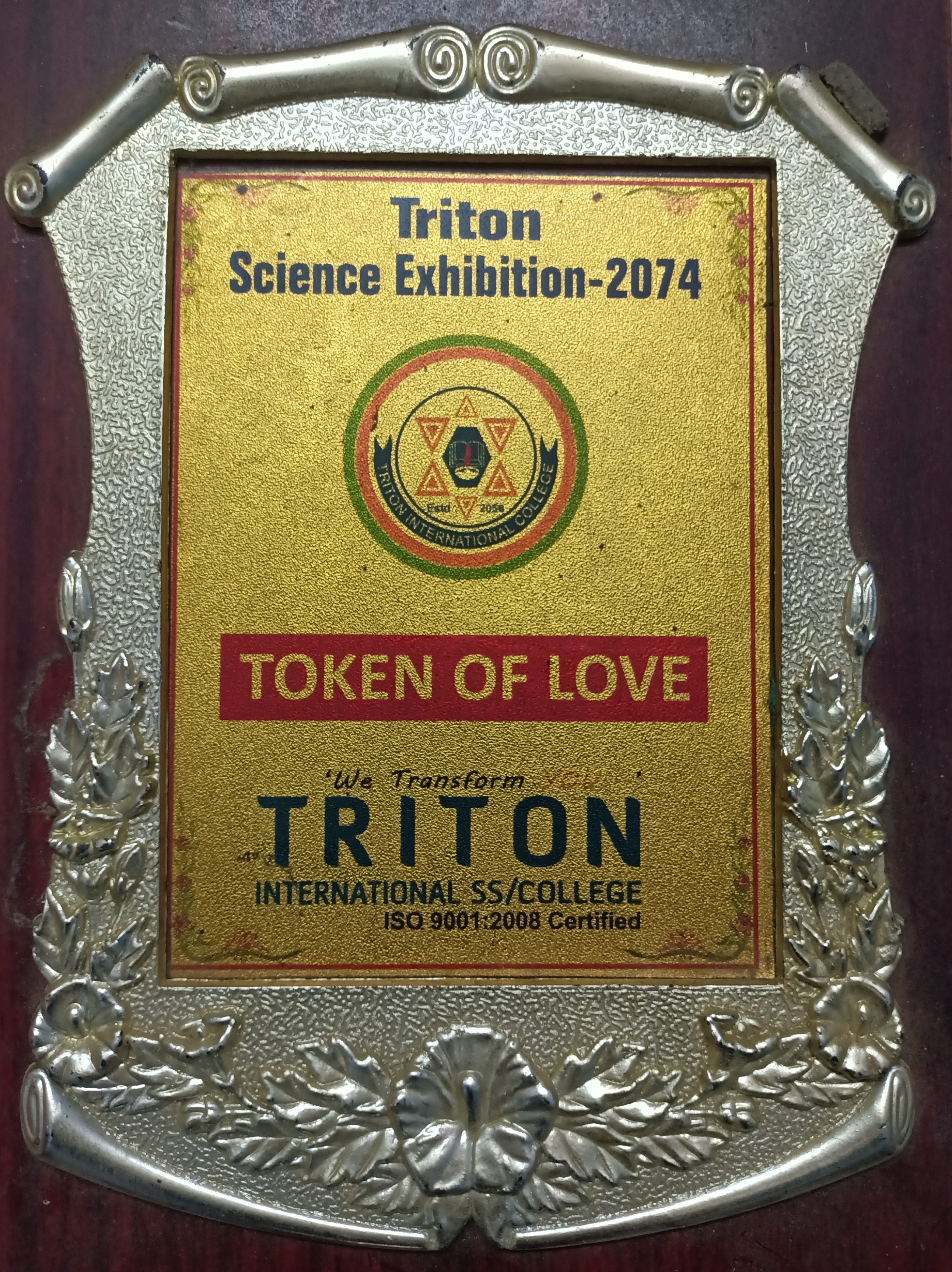 Triton Science Exhibition token of love